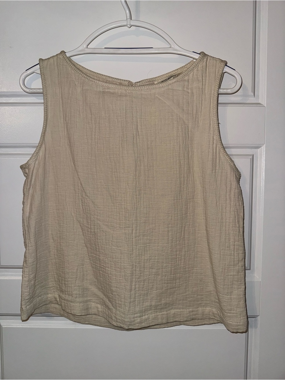 Max Studio Cream Sleeveless Gauze Tank